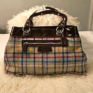 Coach Penelope Tattersail Plaid Woven Soho Satchel